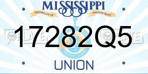17282Q5 Mississippi License Plate