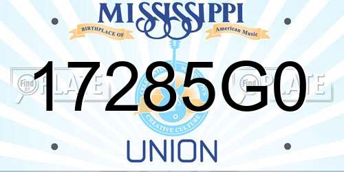 17285G0 Mississippi License Plate