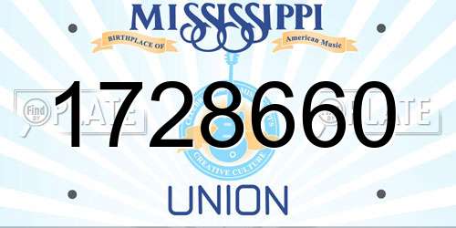 1728660 Mississippi License Plate