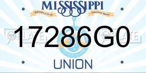 17286G0 Mississippi License Plate