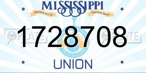 1728708 Mississippi License Plate