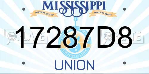 17287D8 Mississippi License Plate