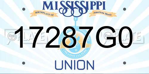 17287G0 Mississippi License Plate