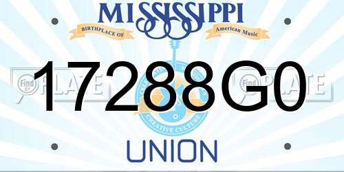 17288G0 Mississippi License Plate