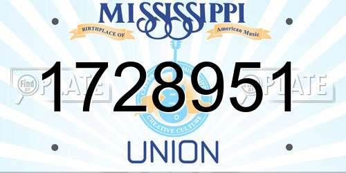 1728951 Mississippi License Plate