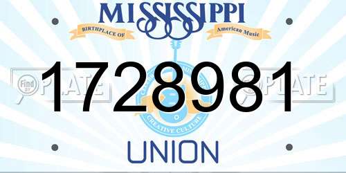 1728981 Mississippi License Plate