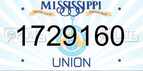 1729160 Mississippi License Plate