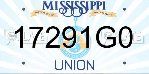 17291G0 Mississippi License Plate