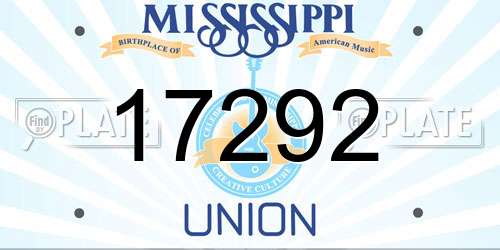 17292 Mississippi License Plate