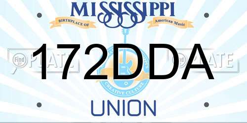 172DDA Mississippi License Plate