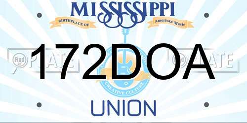 172DOA Mississippi License Plate