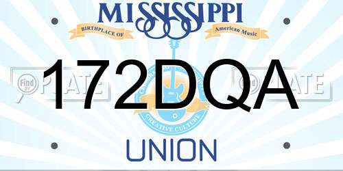 172DQA Mississippi License Plate