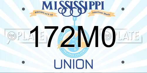 172M0 Mississippi License Plate