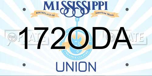 172ODA Mississippi License Plate