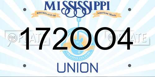 172OO4 Mississippi License Plate