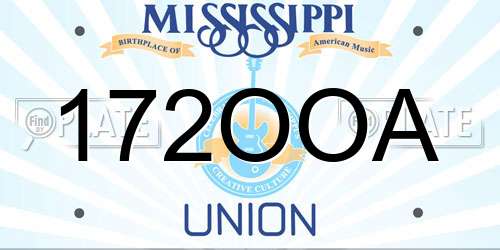 172OOA Mississippi License Plate