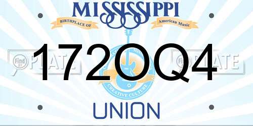 172OQ4 Mississippi License Plate