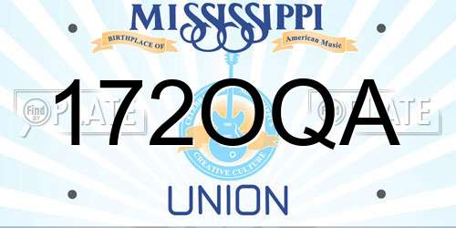 172OQA Mississippi License Plate