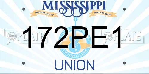 172PE1 Mississippi License Plate