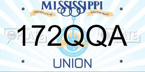 172QQA Mississippi License Plate