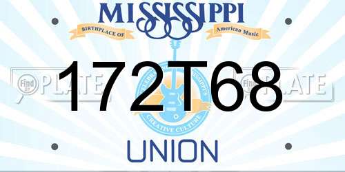 172T68 Mississippi License Plate