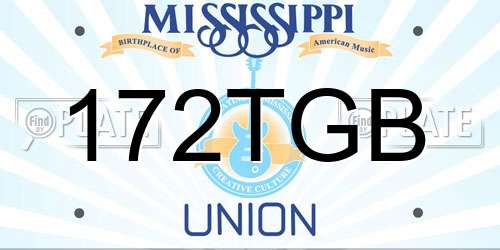 172TGB Mississippi License Plate