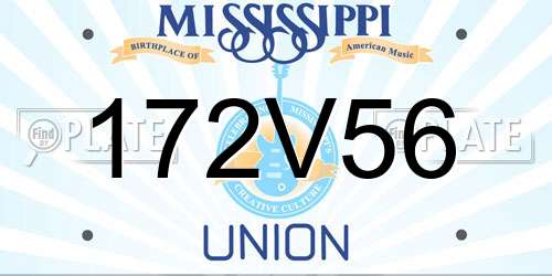 172V56 Mississippi License Plate