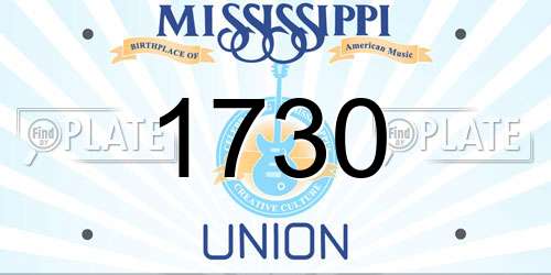 1730 Mississippi License Plate