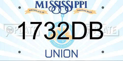 1732DB Mississippi License Plate