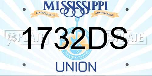 1732DS Mississippi License Plate