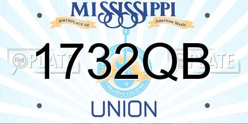 1732QB Mississippi License Plate