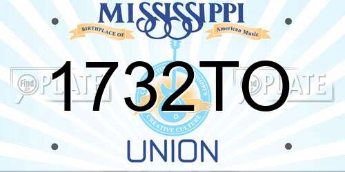 1732TO Mississippi License Plate