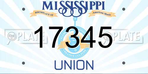 17345 Mississippi License Plate