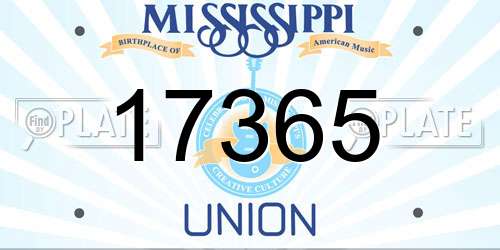 17365 Mississippi License Plate