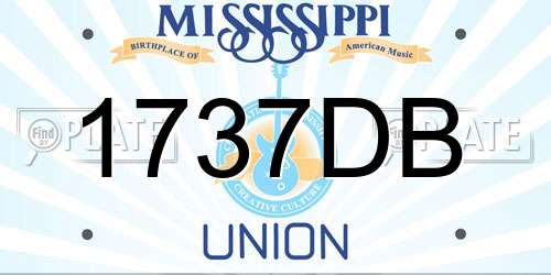 1737DB Mississippi License Plate