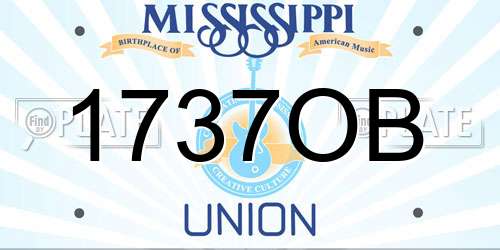 1737OB Mississippi License Plate