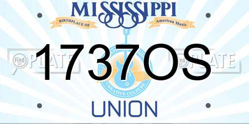1737OS Mississippi License Plate