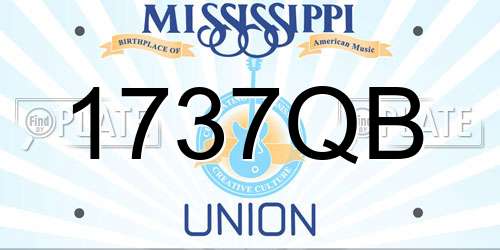 1737QB Mississippi License Plate
