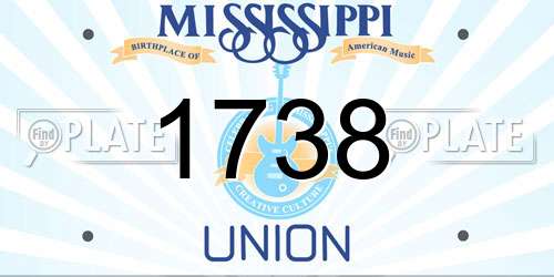 1738 Mississippi License Plate