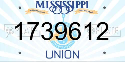 1739612 Mississippi License Plate