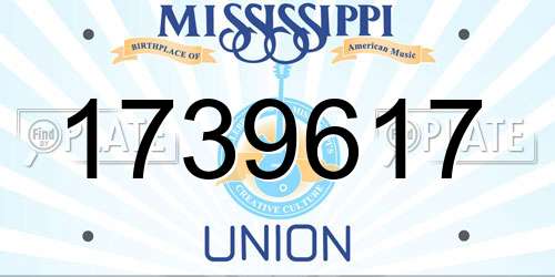 1739617 Mississippi License Plate