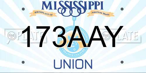 173AAY Mississippi License Plate