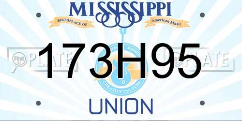 173H95 Mississippi License Plate