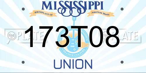 173T08 Mississippi License Plate