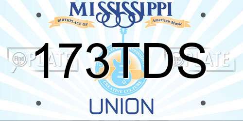 173TDS Mississippi License Plate