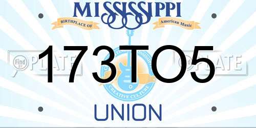 173TO5 Mississippi License Plate