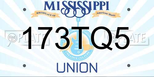 173TQ5 Mississippi License Plate