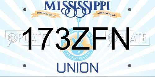 173ZFN Mississippi License Plate