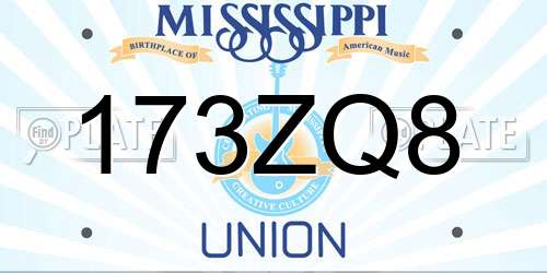 173ZQ8 Mississippi License Plate