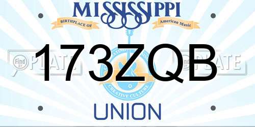 173ZQB Mississippi License Plate